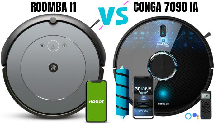 comparativa roomba i1 vs conga 7090 ia